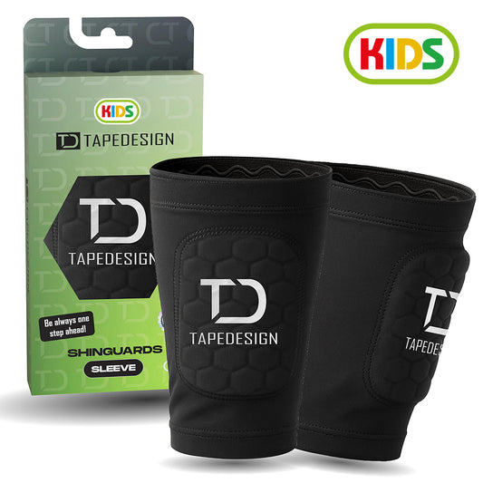 Tapedesign Schienbeinschoner Shinguard Sleeve Kinder, schwarz – schwarz / ONE SIZE