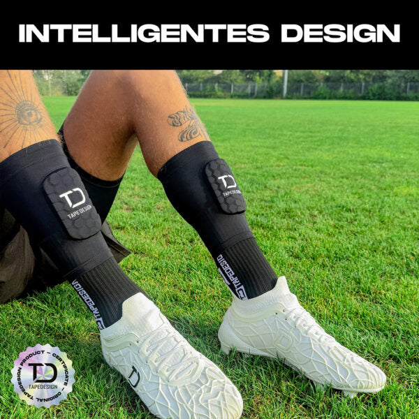 Tapedesign Schienbeinschoner Shinguards Sleeve, schwarz - machsport – Bild 