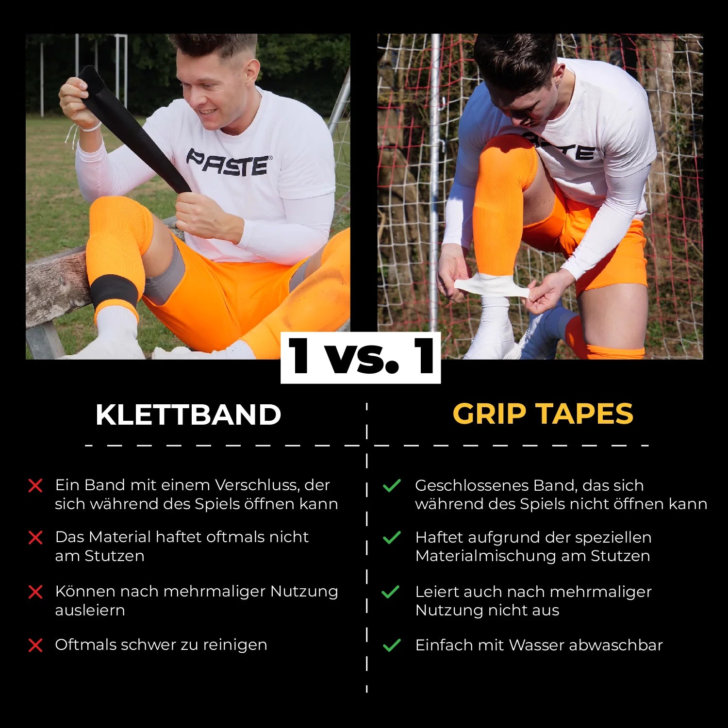 Tapedesign Schienbeinschoner x Paste Grip Tapes, grau - machsport – Bild 