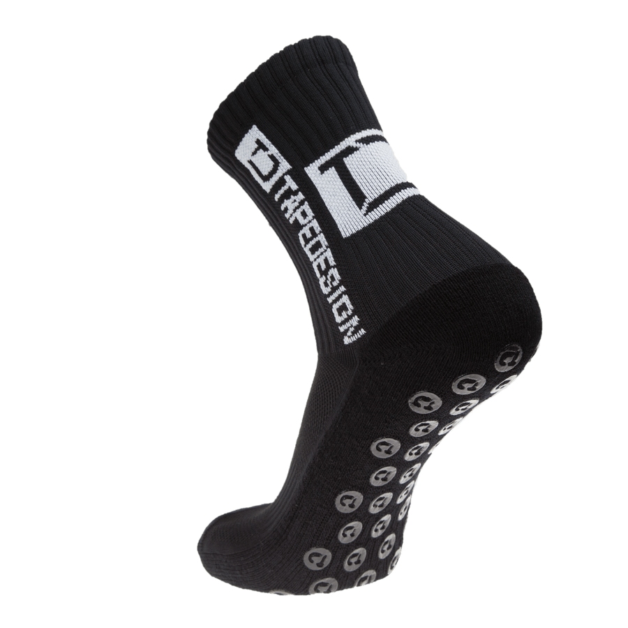 Tapedesign Socken schwarz - rutschfest, atmungsaktiv & perfekte Passform für Sport und Freizeit - machsport