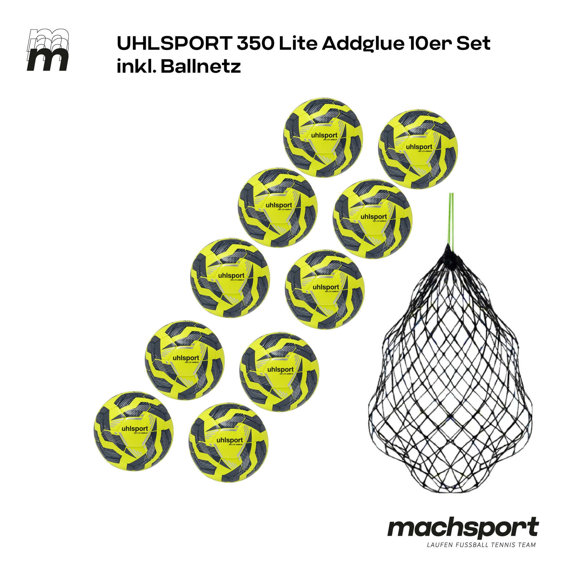 Uhlsport 350 Lite Addglue 10er-Set inkl. Ballnetz - machsport – Bild 