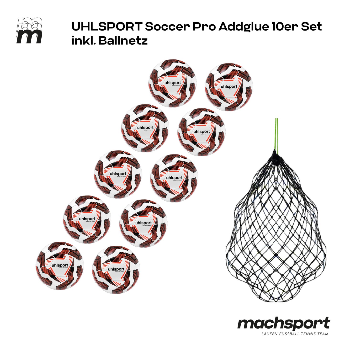 Uhlsport Soccer Pro Addglue 10er Set inkl. Ballnetz - machsport