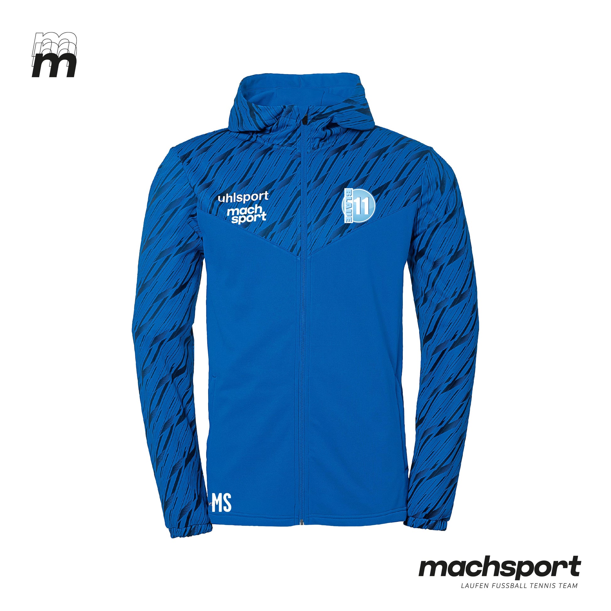 ASKÖ Blaue Elf Linz Trainingsjacke mit Kapuze - machsport – Bild 