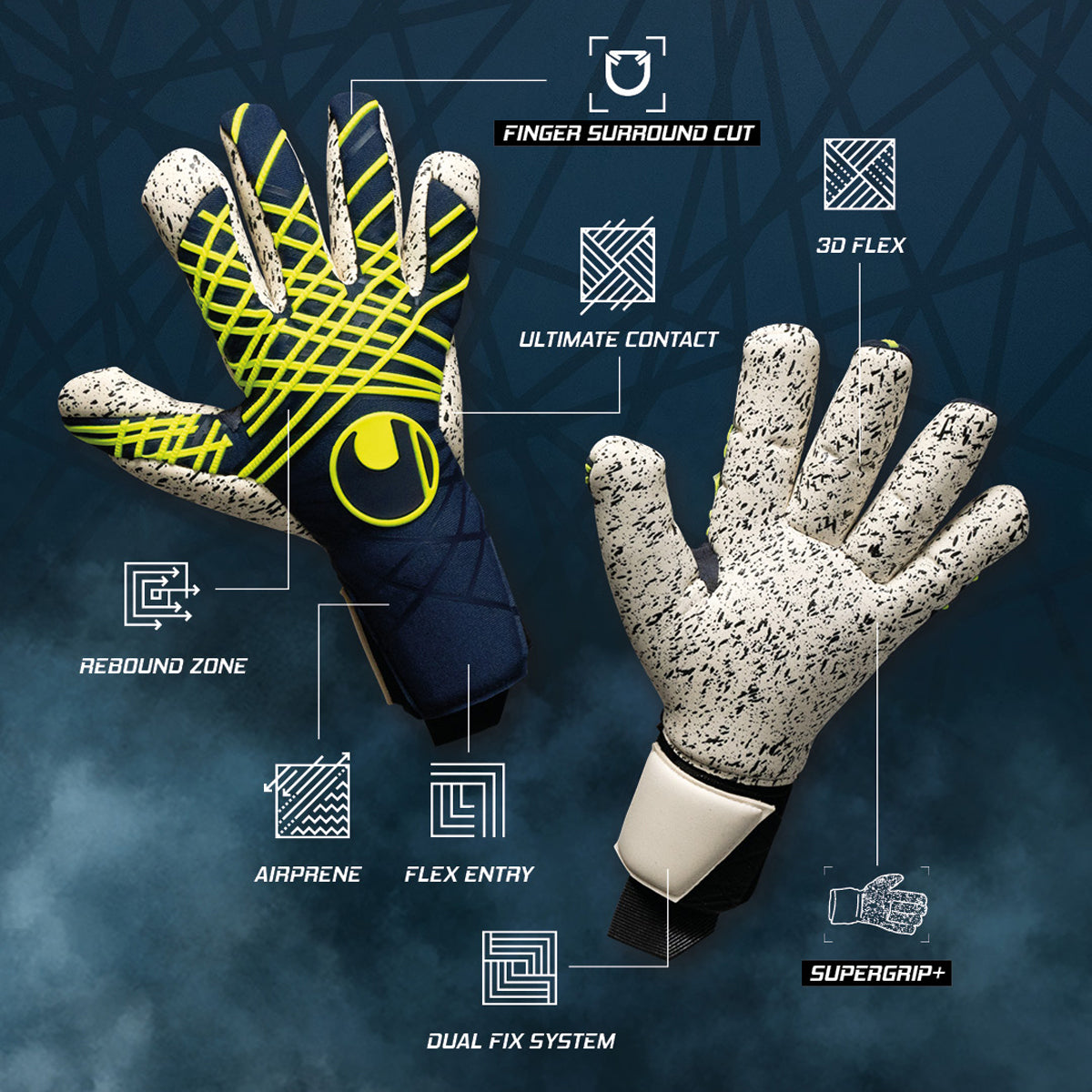 Uhlsport Torwarthandschuhe Prediction Supergrip + Finger Surround - machsport