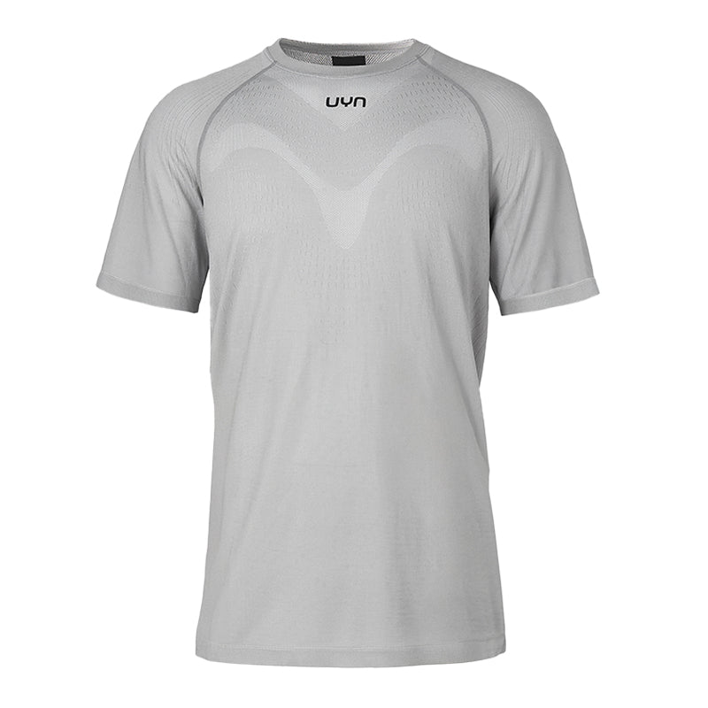 UYN Herrenlaufshirt kurzärmelig Kymra, ultraleichtes Laufshirt für dynamische Einheiten und längere Läufe, grau - machsport – Bild 