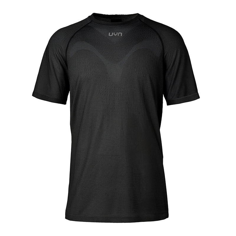 UYN Herrenlaufshirt kurzärmelig Kymra, ultraleichtes Laufshirt für dynamische Einheiten und längere Läufe, schwarz - machsport